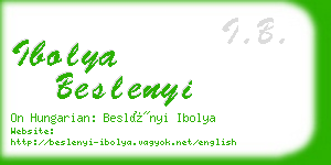 ibolya beslenyi business card